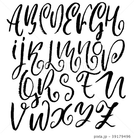 Handdrawn dry brush font. Modern brush lettering 39179496