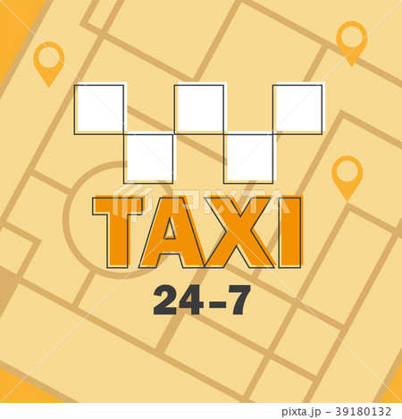 Vector taxi icon. Map pin with taxi checks sign Vector taxi icon. Map pin with taxi checks sign 39180132