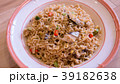Fried Instant noodle with mackerel in dish. 39182638