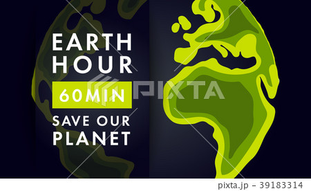 Illustration of Earth hour. 25 march.  39183314