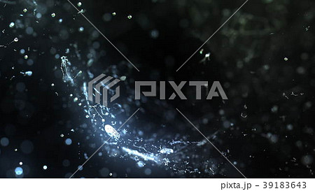 Water drops hits abstract dark object, 3d 39183643