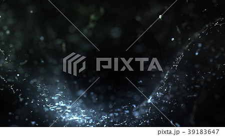 Water drops hits abstract dark object, 3d 39183647