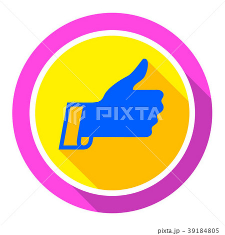 Thumbs up, bright color on a white background, vec 39184805