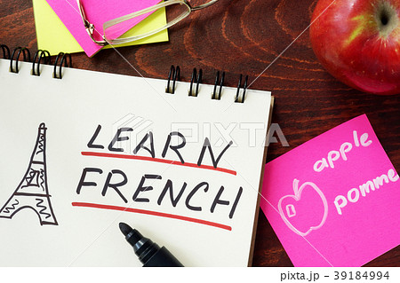Words learn french written in the notepad. 39184994