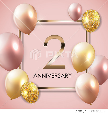 Template 2 Years Anniversary Background Withのイラスト素材