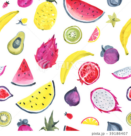 Tropical pattern of exotic fruit. Abstract 39186407
