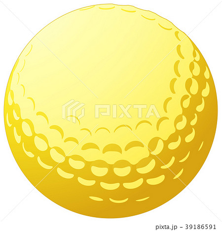 ゴルフボール 金色 のイラスト素材