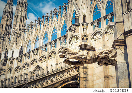 Gargoyle on the roof of Milan Cathedral Gargoyle on the roof of Milan Cathedral 39186833