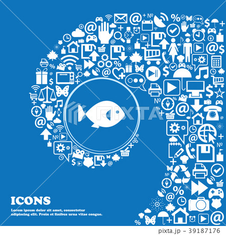 fish icon sign. Nice set of beautiful icons twiste fish icon sign. Nice set of beautiful icons twiste 39187176