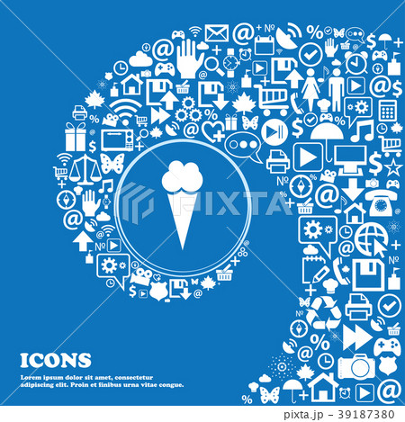 Ice Cream icon sign. Nice set of beautiful icons t 39187380