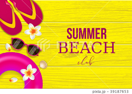 Summer tropical beach club background vector 39187653