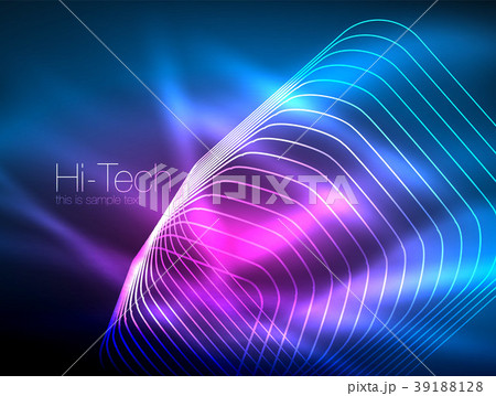 Neon glowing outline squares in dark 39188128