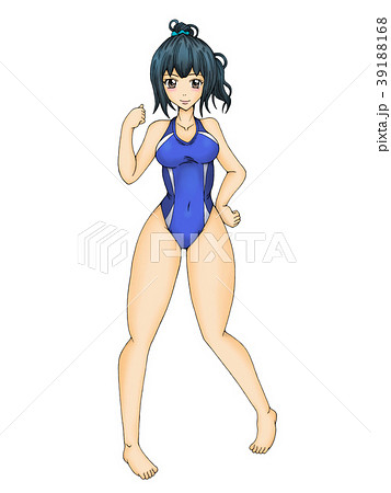 競泳水着の女性のイラスト素材