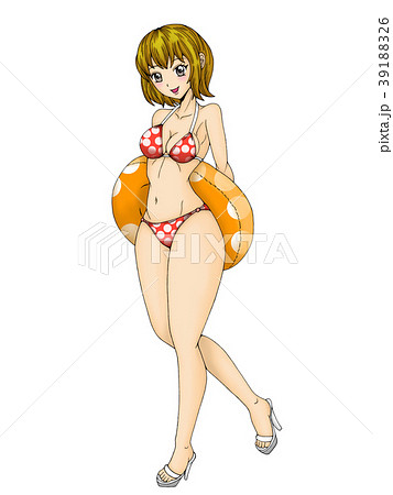 水着の女性イラスト 浮き輪を持った水着の女性のイラスト素材 [39188326] - PIXTA