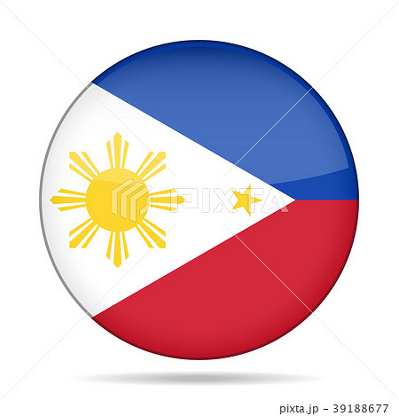Flag Of Philippines Shiny Round Button のイラスト素材