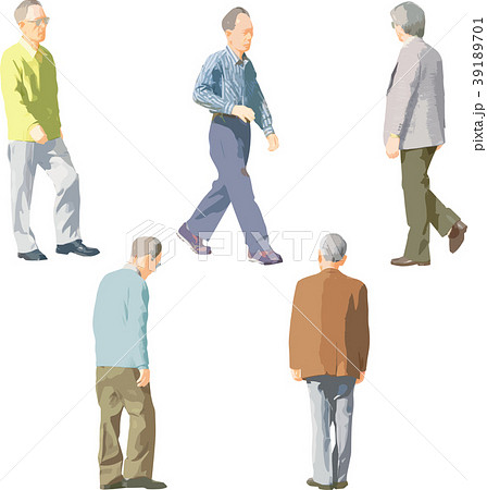 全身人物イラスト_男性シニア 全身人物イラスト_男性シニア 39189701