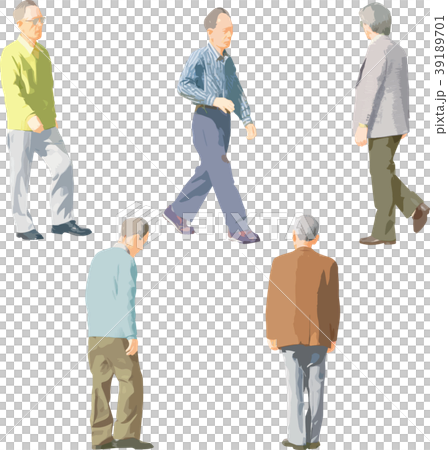 全身人物イラスト_男性シニア 全身人物イラスト_男性シニア 39189701