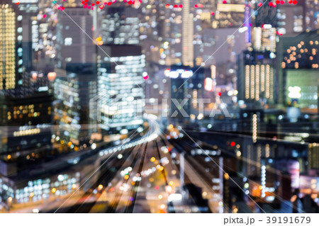 Blurred bokeh light city office business 39191679
