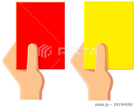 Cartoon yellow red soccer referee card icon set Cartoon yellow red soccer referee card icon set 39194090