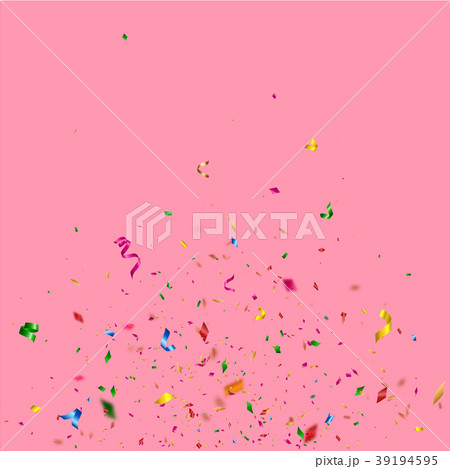 Birthday confetti on pink background, vector 39194595