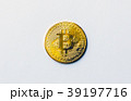 Golden bitcoin on white background. Concept mining 39197716