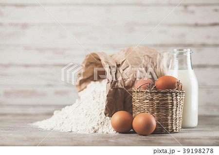 Eggs, flour and milk Eggs, flour and milk 39198278
