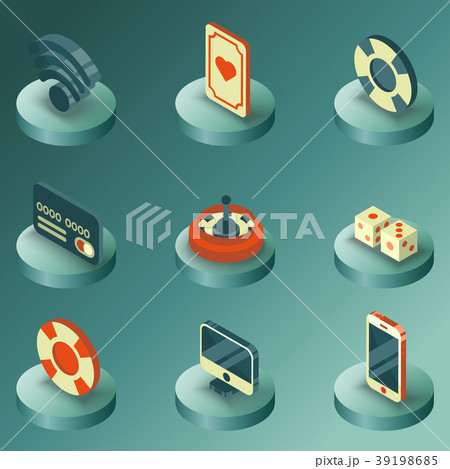 Online casino color isometric icons 39198685