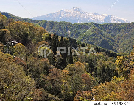 初夏の斑尾山から残雪の妙高山を望む 39198872