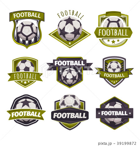 Set of logos, emblems on the theme of soccer Set of logos, emblems on the theme of soccer 39199872