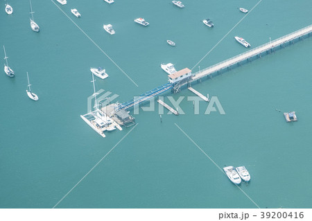 boats on ocean aerial motorboats and sailing ship 39200416