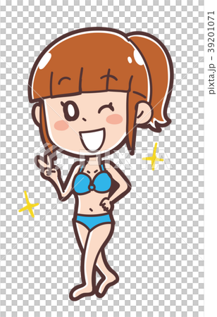 ダイエットに成功した女性のイラスト 39201071