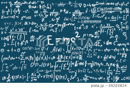 Blackboard inscribed with scientific formulas and 39203824