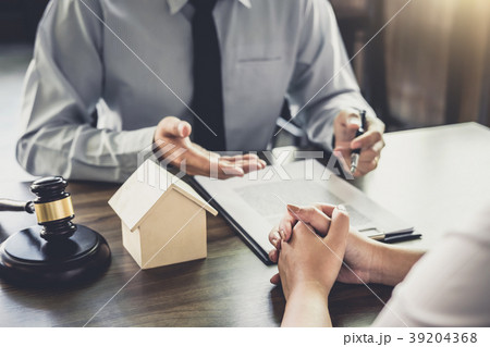 Home loan insurance, Male lawyer or judge Consult with client an Home loan insurance, Male lawyer or judge Consult with client an 39204368