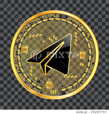 Crypto currency gram golden symbol 39204754