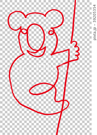 一筆描き（一筆書き）イラストのコアラ 39205354