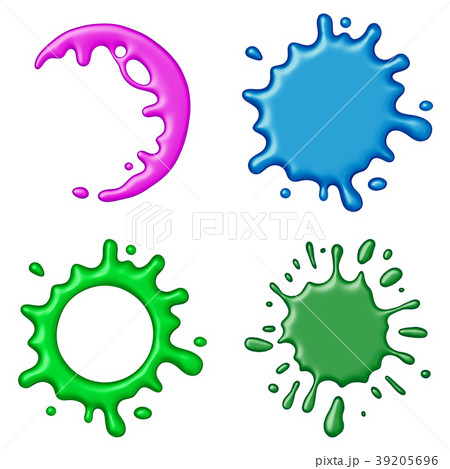 Collection of colored paint splashes on white Collection of colored paint splashes on white 39205696