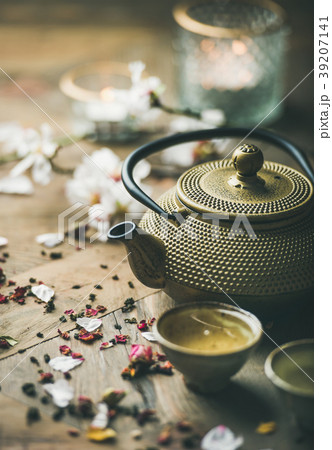 Traditional Asian tea ceremony arrangement over 39207141