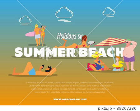 Holidays on summer beach banner 39207230