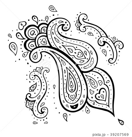 Paisley background. Hand Drawn ornament. Paisley background. Hand Drawn ornament. 39207569