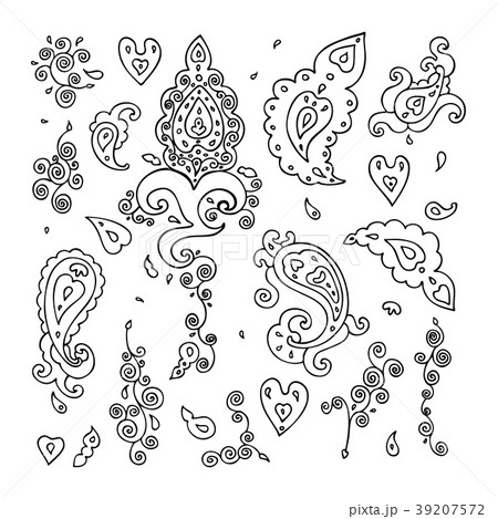 Paisley background. Hand Drawn ornament. Paisley background. Hand Drawn ornament. 39207572