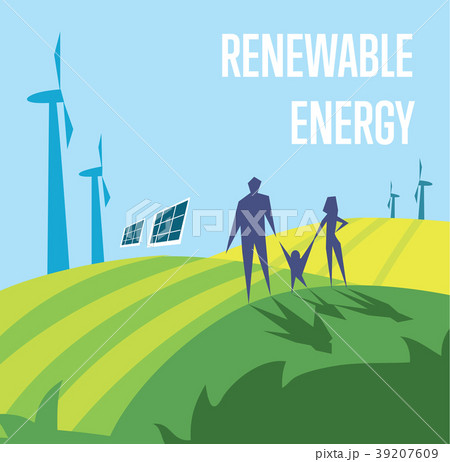 Renewable energy. Sun and wind power generation Renewable energy. Sun and wind power generation 39207609