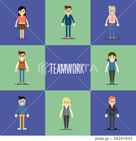 Teamwork concept with people cartoon characters 39207645