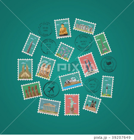 Stamps with famous architectural compositions 39207649