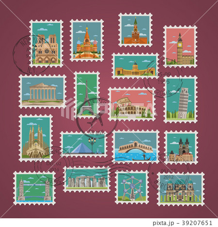 Stamps with famous architectural compositions 39207651