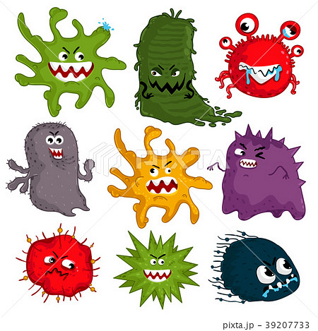 Cartoon viruses characters isolated Cartoon viruses characters isolated 39207733