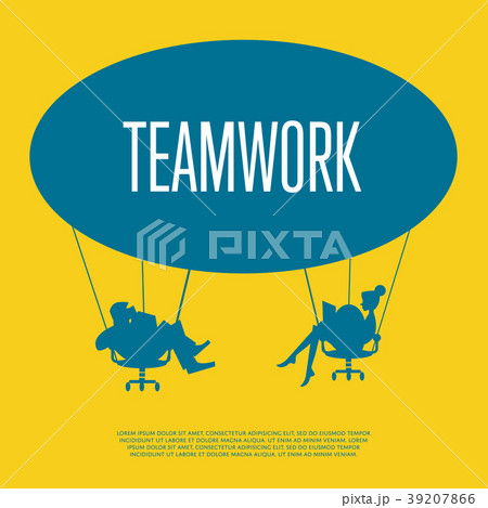 Teamwork concept. Silhouette of business people 39207866