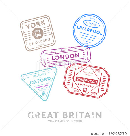 International travel visa stamps. 39208230