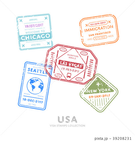 International travel visa stamps. International travel visa stamps. 39208231