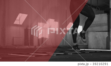 Close-up - Young muscular man working out in gym 39210291