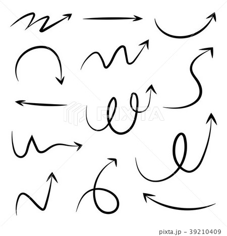 Set of hand drawn different arrow. Doodle style. Set of hand drawn different arrow. Doodle style. 39210409